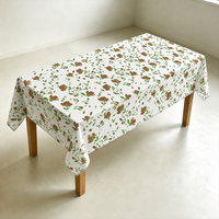 Nappe en PEVA à imprimé floral blanc et marron, 90 x 132 pouces, imperméable, rectangulaire, en plastique, pour le dîner de Pâques