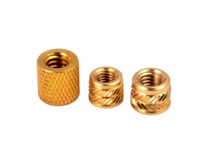 Inserts moletés diagonaux en laiton M2 M3 M4 M5 M6 à trou traversant, inserts en cuivre pour moulage plastique, boîtiers électroniques en plastique - Product Image 2