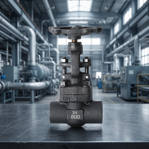 Válvula de Compuerta de Acero Forjado Industrial con Brida Paralela y Vástago Manual para Cierre de Tuberías de Gas, Agua y Petróleo - Product Image 1