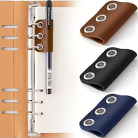 Porte-stylo A5 en cuir PU à 6 anneaux, attache détachable pour stylo de carnet, accessoires pour agenda et carnet à feuilles mobiles