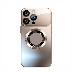 Nuova Custodia Magnetica Desert Gold per <span class=keywords><strong>iPhone</strong></span> 16 <span class=keywords><strong>Pro</strong></span> <span class=keywords><strong>Max</strong></span>/14/13/12, Vetro AG Satinato con Ampia Finestra, Antiurto Sportivo, Elettroplaccata - Product Image 1