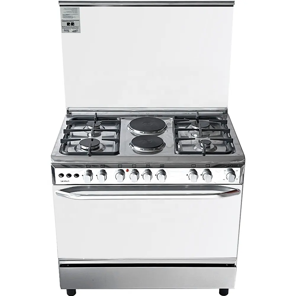Xunda freistehender Küchenbereich Ofen Gasherd 4 Brenner und 2 elektrische Platten Gasherd mit Ofen und Grill für Zuhause Ba