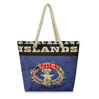 Sac fourre-tout en polyester personnalisé avec corde de chanvre, motif Saipan distinctif, multi-usages, pour le marché, les courses, l'école, les activités et les loisirs