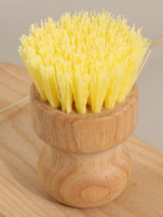 Brosse à vaisselle en bambou naturel avec poils en nylon, lot de 4, design palmier, petite taille S, pour nettoyer les casseroles, les poêles et les légumes