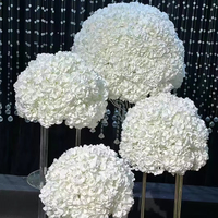 Romantis putih mawar sutra & Hydrangea bola pernikahan Centerpiece & meja dekorasi bunga untuk bunga buatan