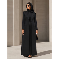 Fabricant professionnel de vêtements islamiques modestes de haute qualité en tissu Nida, manteau maxi structuré, blazer de bureau pour femme, abaya tendance