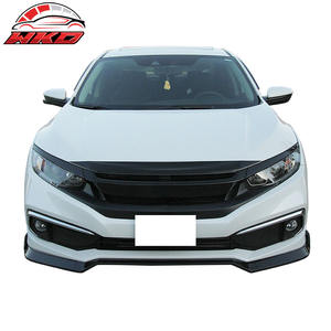 Lèvre de pare-chocs avant compatible avec Honda Civic 2019-2021 style IKON V2, impression fibre de carbone, PP, pièces auto de haute qualité, kit carrosserie - Product Image 2