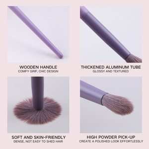 Pinceau de Maquillage Unique à Poils Synthétiques Doux, Manche en Bois, Emballage PVC, pour Fard à Paupières et Maquillage Visage, OEM - Product Image 1