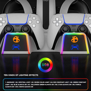 Nouvelle station de charge multifonction RGB à charge rapide, support de rangement pour casque, accessoires de jeu, chargeur de manette pour <span class=keywords><strong>PS5</strong></span> <span class=keywords><strong>VR2</strong></span> - Product Image 5