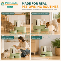 Distributeur automatique 2-en-1 de nourriture et d'eau pour chats et chiens, 5L, conception robuste, alimentation par gravité, pour usage intérieur, sans électricité