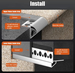 Canal de Drenaje de Agua de Aleación de Aluminio para Exteriores, Guía de Agua Metálica para Terrazas en Azoteas, Impermeable para Paredes Exteriores - Product Image 4