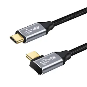 Cable de aluminio trenzado chapado en oro, cable de carga rápida PD de 100W, tipo 10Gbps, 8K, 60HZ, USB Gen2, tipo C a tipo C, OEM