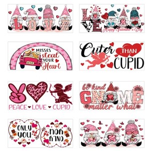 Amour coeur dessin animé saint valentin UV DTF tasse Wrap transfert autocollants frotter sur transfert autocollant étanche pour 16oz tasses en verre - Product Image 4