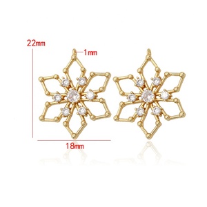 14K Oro Placcato In Ottone Intarsiato Zircone <span class=keywords><strong>Fiocco</strong></span> <span class=keywords><strong>di</strong></span> <span class=keywords><strong>Neve</strong></span> <span class=keywords><strong>di</strong></span> Fascino per le Ragazze - Product Image 2