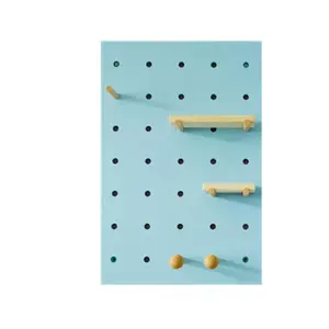 New Phong Cách Hình Chữ Nhật Màu Xanh Pegboard Gỗ 60*40cm Hiển Thị