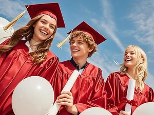 ชุดครุยสีแดงเงาพร้อมพู่ห้อย ปี 2026 สำหรับโรงเรียนมัธยม มหาวิทยาลัย และปริญญาตรี - Product Image 5