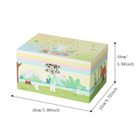 Caja Musical de Papel con Manivela Giratoria, Espejo e Impresión UV, Caja de Regalo Personalizada de Lujo Ecológica para Pascua, Navidad, San Valentín