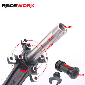 Pédalier VTT RACEWORK XT Hollowtech 104 BCD Bougie intégrée <span class=keywords><strong>PE</strong></span> 2 couronnes VTT Bielles de connexion Manivelle de vélo Pédalier - Product Image 2