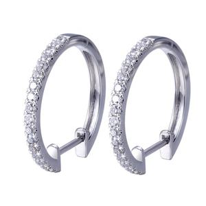Boucles d'oreilles en or blanc MSE-537 9K/10K/14K/18K personnalisées avec diamants de laboratoire CVD HPHT - Product Image 1