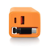 Cargador Rápido de 65W con Cable Retráctil, Enchufe Europeo, Cargador de Pared USB-C PD3.0 para Reloj Inteligente, Laptop, Tablet, Teléfono Móvil