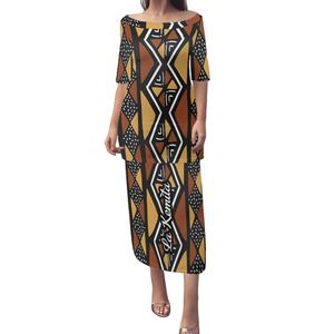 Culture <span class=keywords><strong>africaine</strong></span> 2 pièces/ensemble Robe pour femmes Ethnique Traditionnelle Été Manches courtes <span class=keywords><strong>Haut</strong></span> <span class=keywords><strong>Jupe</strong></span> longue pour femme Vêtement élégant - Product Image 3