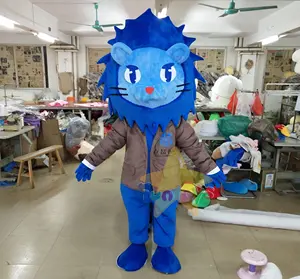 Funtoys, высококачественный плюшевый костюм с изображением животных на заказ, костюм-талисман синего льва для взрослых