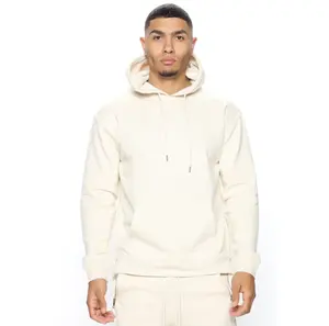 Usine Blanc-plein-visage-zip-à capuche Pantalon et hoodie Set Haute Qualité Lourd Poids Plaine 95 Coton 5 Spandex Hoodies