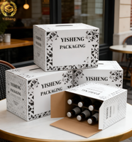 Boîte en carton ondulé robuste et imperméable avec poignée pour bouteilles de bière et de vin - Emballage écologique réutilisable