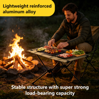 Table pliante ultra légère en alliage d'aluminium, table de camping portable pour barbecue en plein air, bureau de pique-nique pliable pour la randonnée et les voyages