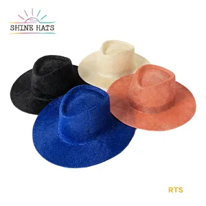 Shinehats Peach Heart Panama Top Beach Summer Hats Sisal Plain Colorful Wide Brim Cowboy Sombrero Sun Straw Hats