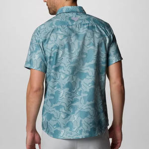 เสื้อเชิ้ตตกปลาพิมพ์ลายปลา ดีไซน์แบบมีรูระบายอากาศ ป้องกันแสงแดด SPF 50 สำหรับทำงาน ออกแบบลายพรางดิจิทัลระดับไฮเอนด์ ติดกระดุม - Product Image 2