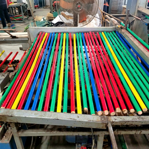 PVC Multi-Color Wooden Broom Handle Mix Eco-Friendly Lightweight 45in+ Best Quality Multi-Functional Easy Cleaning Hard Bristles - Product Image 1