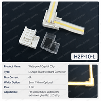 Connecteur étanche 2 broches pour bande LED COB monochrome 8mm 10mm, clip cristal sans soudure pour tube en silicone