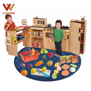 Set furnitur bermain peran dapur kayu Kanada Australia Montessori perlengkapan memasak pura-pura anak prasekolah ruang bermain balita - Product Image 1