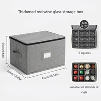 Boîte de rangement pour verrerie à 12 compartiments, organiseur zippé en tissu cationique avec doublure matelassée et séparateurs amovibles, OEM personnalisé