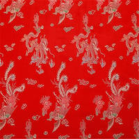 Vente en gros de tissu brocart jacquard en polyester motif dragon et phénix pour textile à la maison