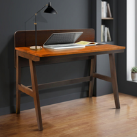 Bureau d'écriture de style vintage en teck massif, couleur brun moyen