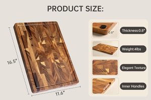 Kitchen <b>Tools</b> Rectangle Wooden End Grain Butcher Block Cutting <b>Board</b> Bamboo Material with Laser Logo Teak Wood Chopping <b>Board</b> - Product Image 3