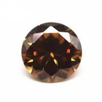 Pierre de zircone cubique de couleur café brun, taille ronde brillante synthétique de Wuzhou, traitée thermiquement, haute dureté, pour bijoux