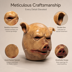 Nuova Maschera in Latex a Forma di Testa di Maiale Spaventosa per Halloween 2026, Costume per Travestimenti, Decorazione per Feste - Product Image 2