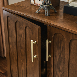 Mid Century Modern Fluted <b>Sideboard</b> Cabinet Walnut Solid Wood <b>Legs</b> Storage Buffet Cabinet - Product Image 4