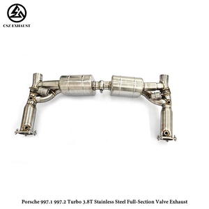Sistema de Escape Completo CSZ con Válvulas para <span class=keywords><strong>Porsche</strong></span> <span class=keywords><strong>997</strong></span>.2 <span class=keywords><strong>Turbo</strong></span> 3.8T 2009-2012, Silenciador Trasero con Válvulas - Product Image 3