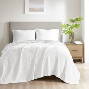 Manta de Cama de Algodón, Tejido Sólido, Minimalista, para Todas las Estaciones, Rectangular, Lavable a Máquina - Product Image 3