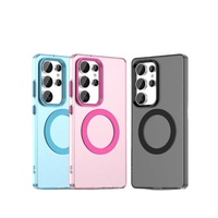 Étui de téléphone transparent mat en TPU rigide antichoc avec coque arrière magnétique pour Samsung Galaxy S25 Fe S25 Ultra