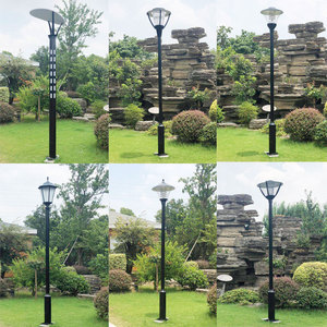 Lampadaire de jardin extérieur en laiton à LED blanc chaud 2700K IP65 AC 220V avec détecteur de mouvement, abat-jour en verre, alimenté par énergie solaire, intensité variable, garantie 3 ans - Product Image 2