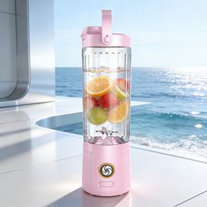 Blender portable de 550 ml alimenté par batterie, rechargeable par USB, robuste, 6 lames, mode turbo, utilisation en voiture, en extérieur, mélange puissant - Product Image 1