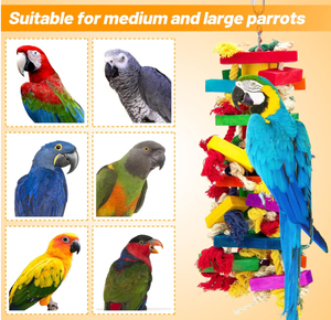 Chất Lượng Cao Màu Sắc Tự Nhiên Bằng Gỗ Vật Nuôi Lớn Chim Chew Lồng Đồ Chơi Chim Nhai Đồ Chơi Cho Vẹt Lớn - Product Image 4