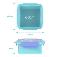 Boîte à bento en plastique sans BPA pour enfants, imprimé dessin animé, étanche, avec fermoirs, conteneur de rangement alimentaire pour l'école