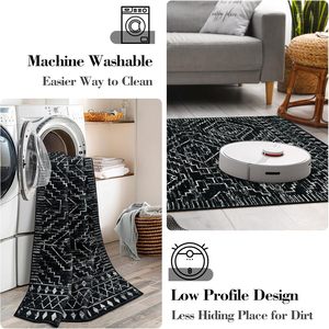 2x10 marocchino <span class=keywords><strong>nero</strong></span> cucina Runner <span class=keywords><strong>tappeto</strong></span> antiscivolo bohémien morbido bagno buttino <span class=keywords><strong>tappeto</strong></span> geometrico lavabile per ingresso - Product Image 3