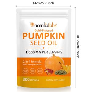 Acentiallabs Mendukung Fungsi Prostat Kesehatan Rambut Softgel Minyak Saw Palmetto dan Biji Labu yang Diperas Dingin - Product Image 6